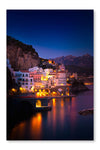 Night View Of Amalfi 28x42 Wall Art Frame And Fabric Panel