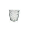 Round Glass Candle Holder Diamond - Set of 4
