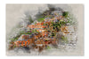 Digital Watercolor Painting Of Positano 24x36 Wall Art Frame And Fabric Panel