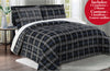 Grey Plaid 3-Piece King Comforter Set - Grey