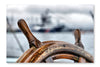 Steering Wheel Sailboat 28x42 Wall Art Frame And Fabric Panel
