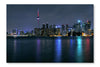 Toronto City At Night 28x42 Wall Art Frame And Fabric Panel