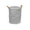 Round Fabric Hamper with Zipper Lid Checkered Tiles