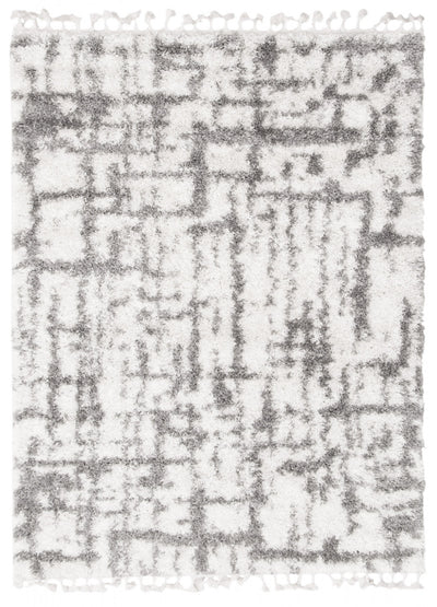 Helma Urban Cream, Light Grey Shag 3'11" X 5'11" Area Rug