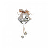 Metal Diamond Shaped Ornament with Reindeer Silver - Set of 6 Christmas Ornaments