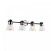 Kanata Black & Brushed Nickel 4-Light Bathroom Vanity Light