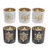 Glass Tealight Holders Single Snowflake - Set of 6 Candle Holder