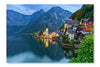 Hallstatt Village In Alps At Dusk 16x24 Wall Art Frame And Fabric Panel