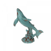 Polyresin Turquoise Whale Swimming Up