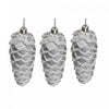 3 Pack Pinecones in Pvc Box Silver Christmas Ornaments