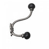 Iron Twist Hook with Ceramic Black Knob Nickel - Set of 4 Hooks
