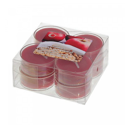 8 Pk Scented Tealights Apple Crumble - Set of 2 Candle|Paquet de 8 bougies chauffe-plats parfumées à arôme de croustade aux pommes - ensemble de 2 paquets de bougies