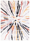 Paloma Sunburst Black, White Area Rug - 5'3\" x 7'3\"