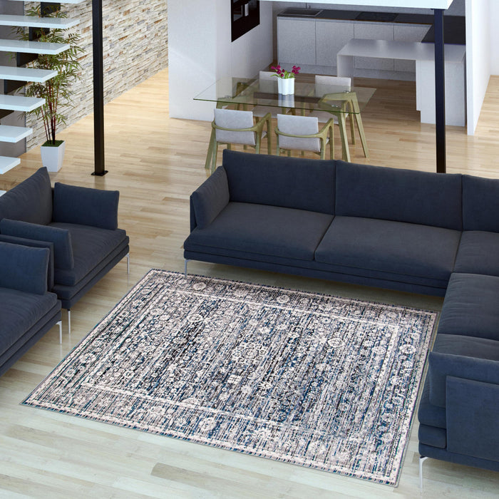 Shaleigh Cream, Grey Rug 6'7\" X 9'6\" Area Rug