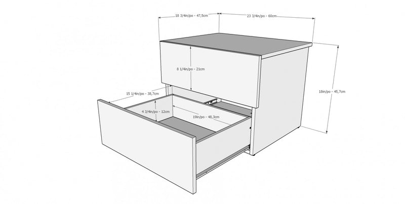 Nordika 2-Drawer Nightstand - Walnut