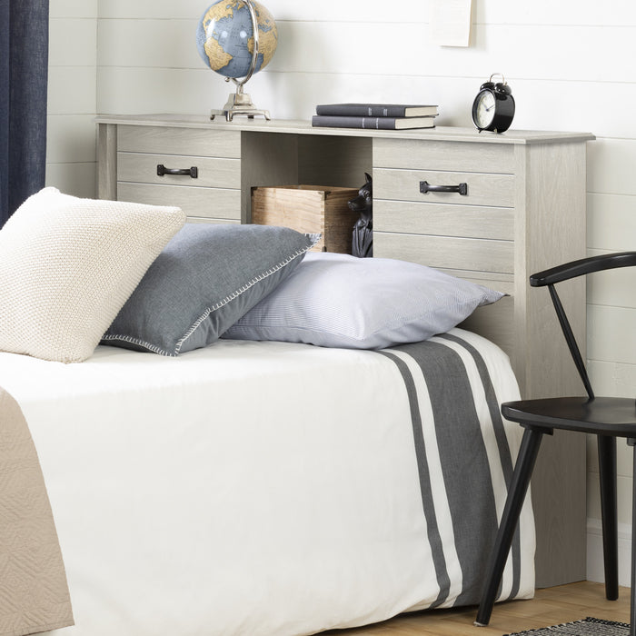 Ulysses Bookcase Headboard - Winter Oak