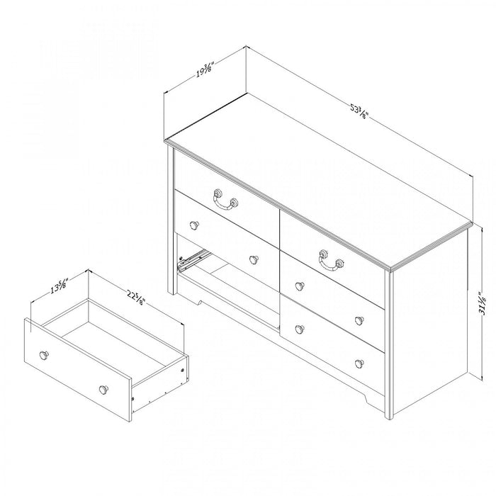 Aviron 6-Drawer Dresser - Seaside Pine