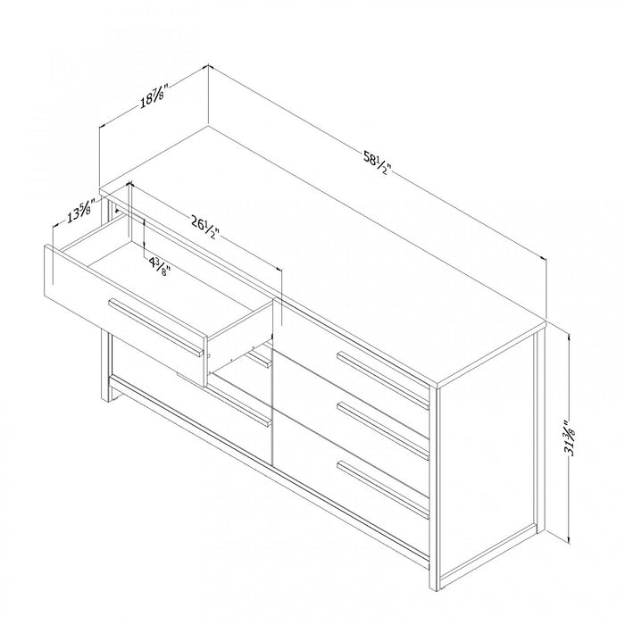 Tao 6-Drawer Dresser - Grey Oak
