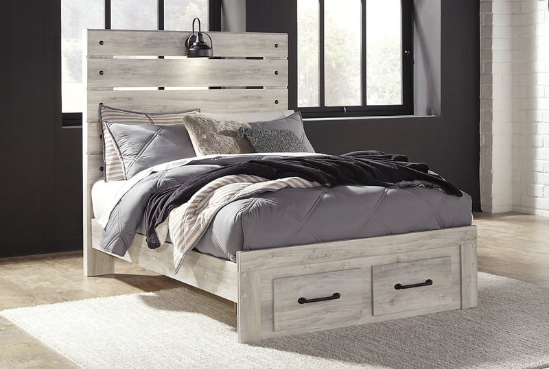 Abby 6pc Bedroom Set with Storage Bed, Dresser, Mirror & Nightstand, LED, USB, White - Full Size