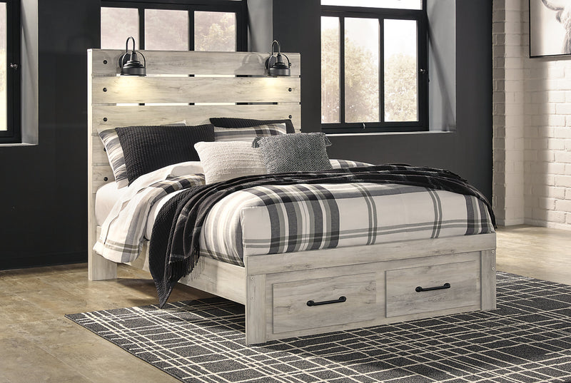 Abby 6pc Bedroom Set with Storage Bed, Dresser, Mirror & Nightstand, LED, USB, White - Queen Size