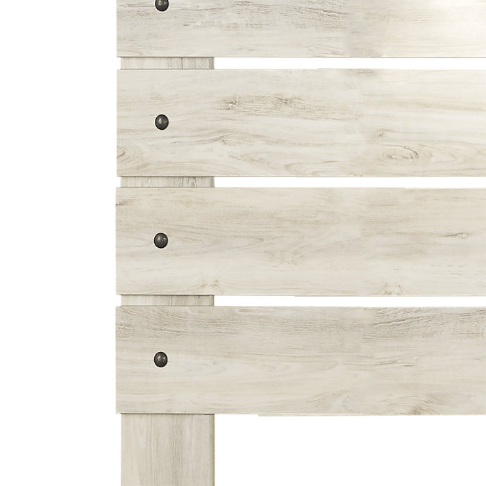 Abby Panel Headboard with LED Light & USB Ports, White - Full Size