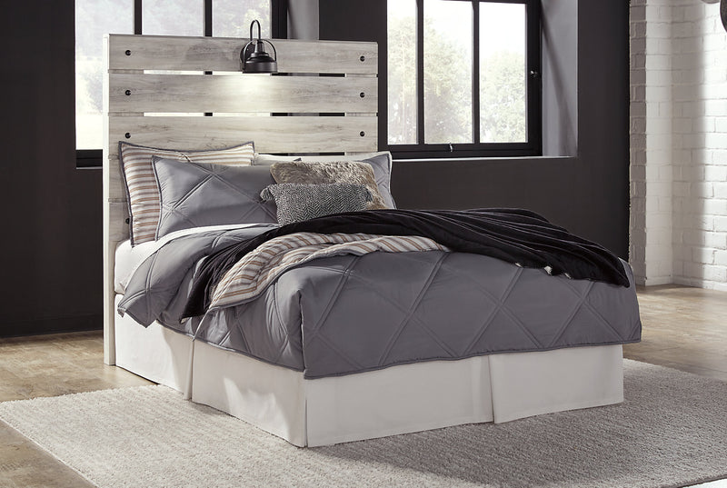 Abby Panel Headboard with LED Light & USB Ports, White - Full Size
