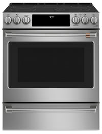 Cafe 5.7 Cu. Ft. Smart Electric Range with True European Convection and Self Clean Racks - Stainless…
