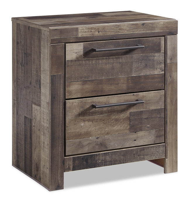 Derekson Bedside 2-Drawer Nightstand with USB Ports, 21.7\"W x 24.4\"H - Grey