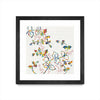 \"Rainbow Vines With Berries\" Matted and Framed Black 30x30 Wall Art