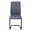 2pcs Grey Leather-look Metal Dining Chair