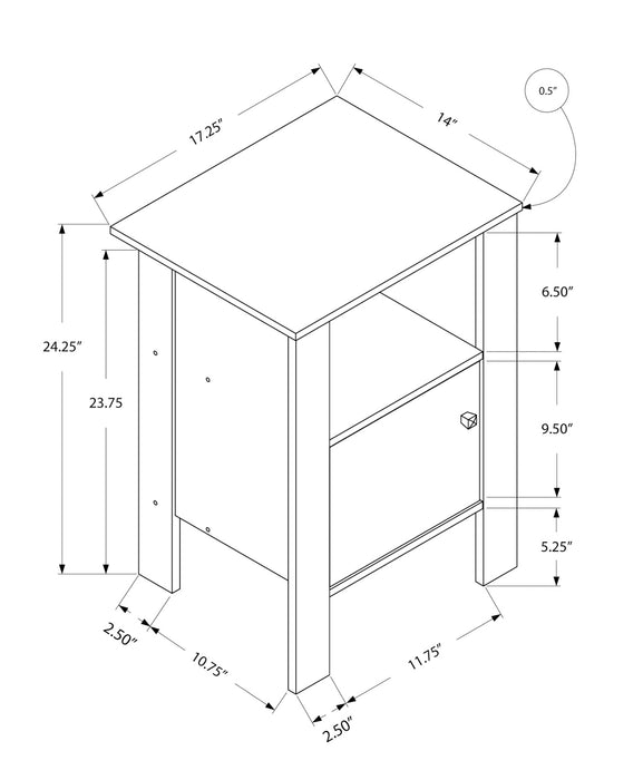 Espresso Side Table Nightstand