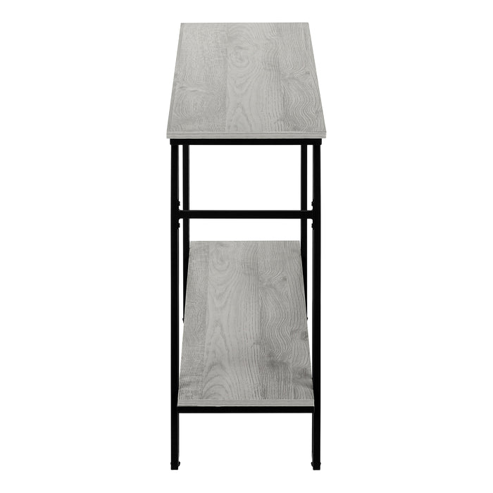 Grey Wood-look Black Metal Console Table