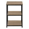 Dark Taupe Wood-look Black Metal Side Table Nightstand