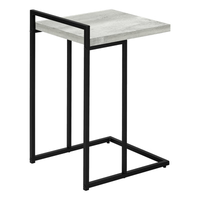 Reclaimed Wood-look Black Metal Side Table