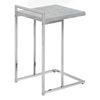 Grey Cement-look Chrome Metal Side Table