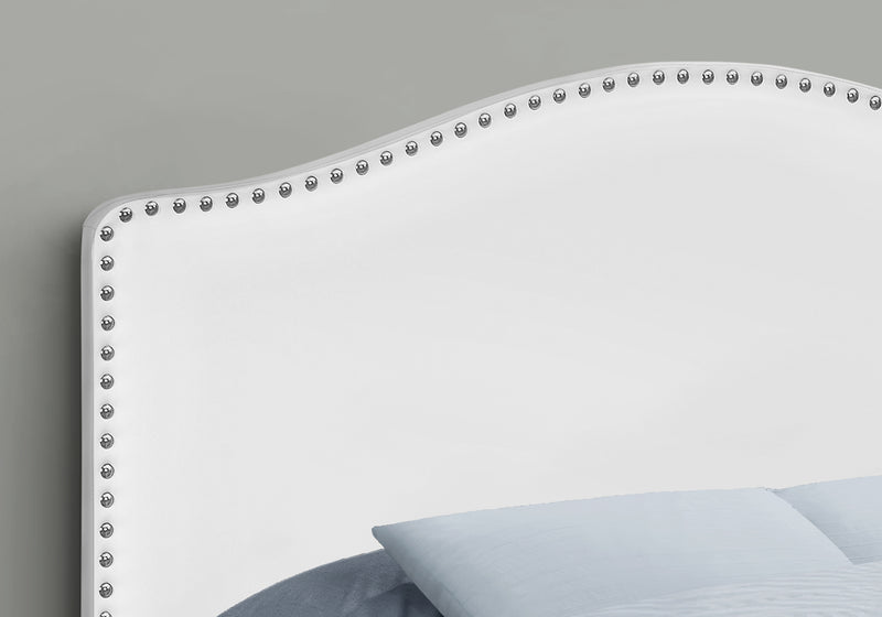 Full Size White Leather-look Headboard