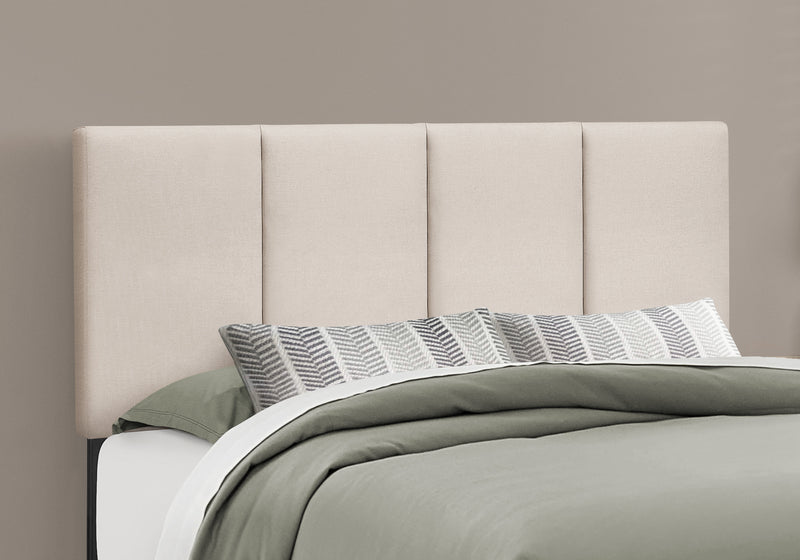 Queen Size Beige Linen-look Bed