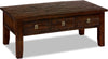 Konagrove 48\" Rustic Coffee Table with Storage and Casters - Dark Brown Wood