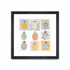\"Nine Pineapples\" Matted and Framed Black 30x30 Wall Art
