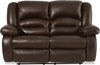 Toreno 64\" Genuine Leather Reclining Loveseat - Brown