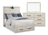 Abby 5pc Bedroom Set with Storage Bed, Dresser & Mirror, LED, USB, White - Full Size