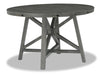 Alto Round Dining Table with 48-66\"W Extension, Trestle Base - Grey