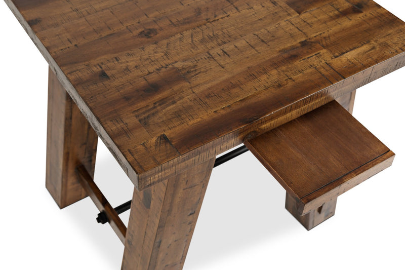 Galeveston 22\" Rustic End Table with Shelf - Brown Woodgrain Wood