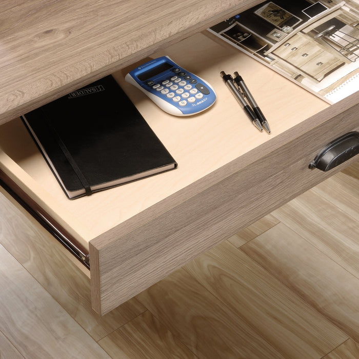 Barrister Lane 68.88\" Corner L-Shaped Office Desk with 3-Drawers & Cabinet - Salt Oak