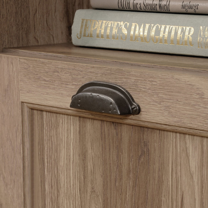 Barrister Lane 68.88\" Corner L-Shaped Office Desk with 3-Drawers & Cabinet - Salt Oak