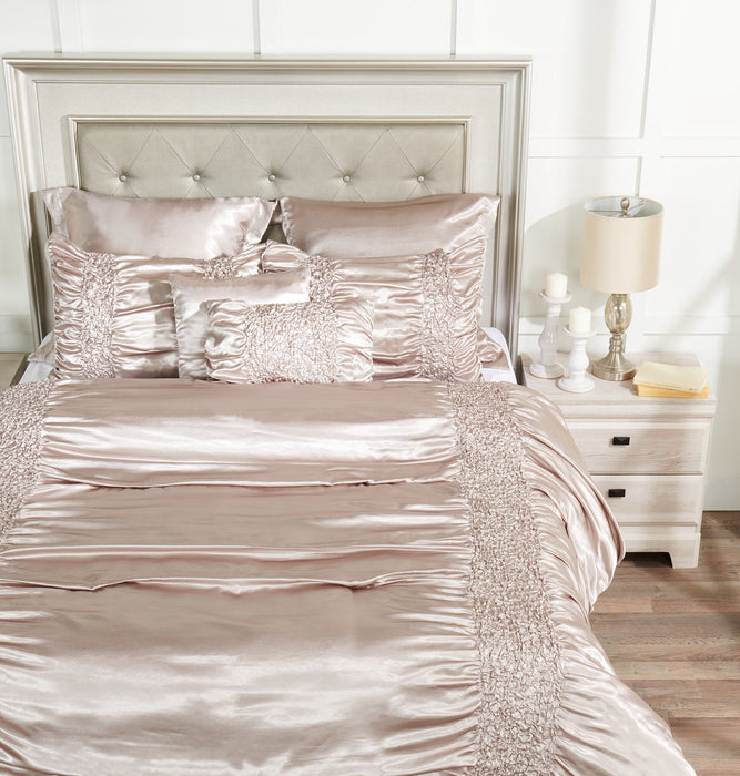 Beatrice 7-Piece King Comforter Set - Taupe