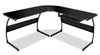 Cairo 59\" Glass Top L-Shaped Office Desk - Black