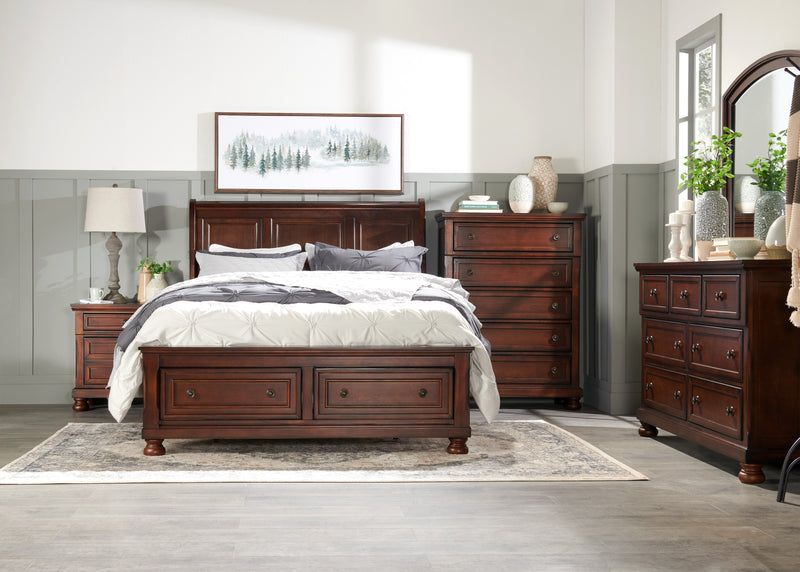 Chelsea Bedroom Chest of Drawers, 5-Drawer, 38\"W x 52\"H - Cherry Brown