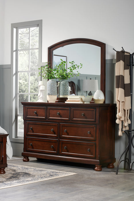 Chelsea Bedroom 7-Drawer Dresser, 60\"W x 38\"H - Cherry Brown