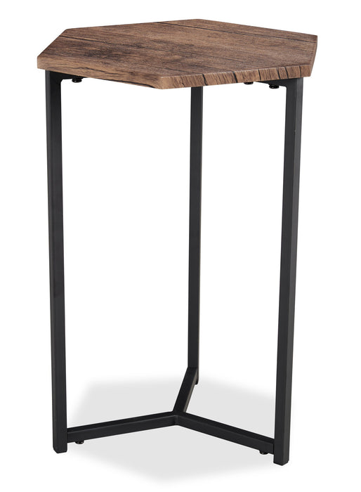Cleo 15.7\" 3-Pack Chairside Table Package - Brown with Black Metal Legs